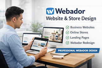 webador website design, webador store, webador landing page, webador redesign