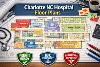 prepare hospital floor plans for charlotte north carolina medical permits
