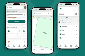 develop kids flashcard and quiz learning app
