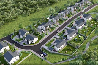 do exterior visualization,residential development resort, housing and town plans