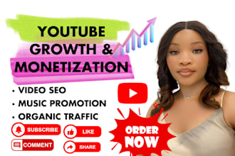 do youtube video SEO promotion, and monetization focused channel growth