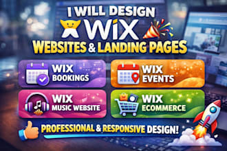design wix websites wix landing pages wix bookings wix events wix music website