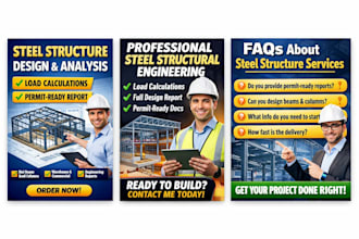 do steel structural design, calc report and permit ready