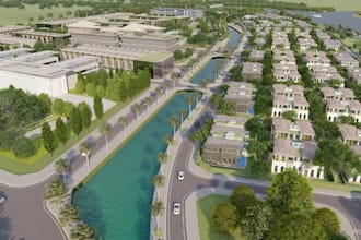 remodel 2d to 3d site plan, master plan residential community, map development