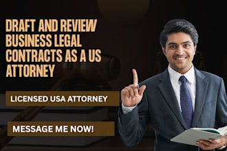 draft and review business legal contracts contract agreements as a us attorney