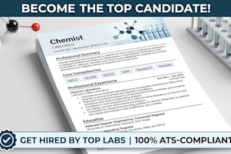 write an ats friendly chemist or laboratory CV