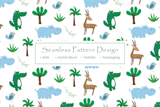 design cute kids seamless textile patterns
