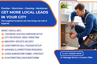 generate local service leads for plumbers electricians cleaners via facebook ads