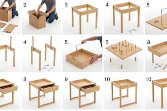 create step by step furniture assembly instructions and manuals