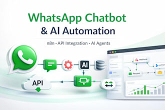 build whatsapp chatbot, ai automation, and n8n workflows
