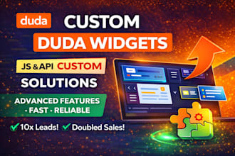 develop custom duda widgets, dynamic features and API integrations
