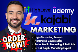 kajabi promotion, thinkific marketing and setup sales funnel for online course