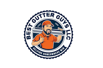 design artistic and creative gutter company logo