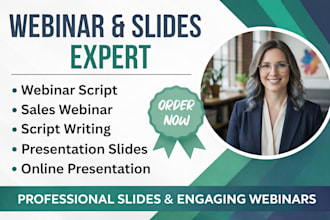 create a high converting webinar script with professional slides