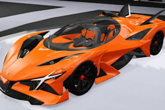 create 3d roblox car,mid poly 3d vehicle, real physics, car interior,blender,fbx