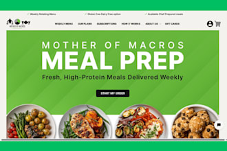design meal prep website catering website food delivery food website food store