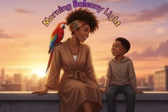 african american 3d kids storybook illustration children story book cover