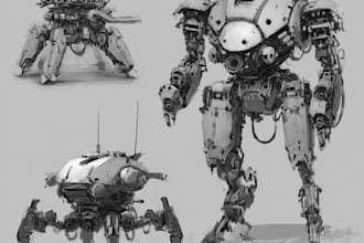 create an design mechs robots concepts