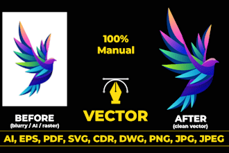 vectorize your ai generated or raster logo