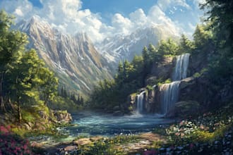 a fantasy landscape design illustrations
