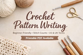 write a beginner friendly crochet pattern with stitch counts