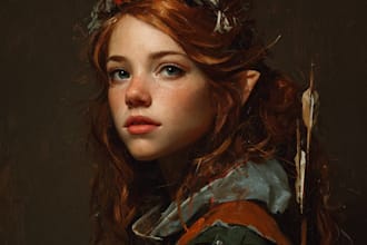 do a fantasy portrait in traditional and digital art