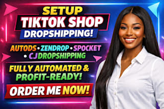 setup tiktok dropshipping shop integrate spocket autods zendrop cjdropshipping