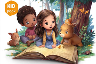design children story book, child book illustration, picture book illustration