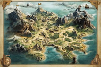 fantasy map illustration vector event map design tourist map