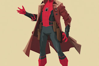 make super hero character design illustration