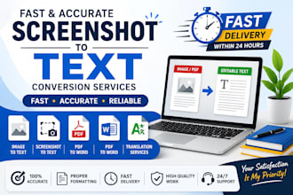 convert screenshots to text in 24 hours