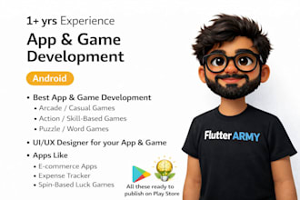 develop android apps and games using flutter with modern UI UX