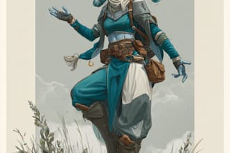 draw dnd character art fantasy character for dnd party