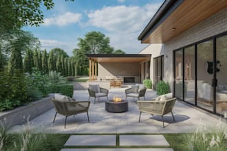design hardscape plans for patios, walkways, and outdoor living spaces