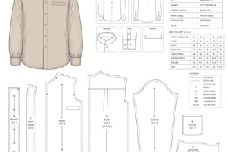 design custom sewing patterns digital PDF with size grading for clothing