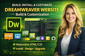 build redesign edit adobe dreamweaver wordpress php bootstrap website design