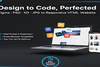 convert figma PSD xd to responsive HTML CSS website