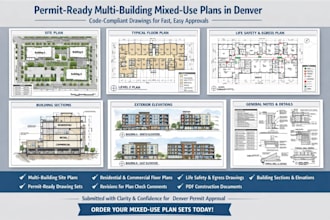 create permit ready multi building mixed use plans in denver