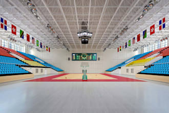 remodel modern basketball stadium, gymnasium interior, sport facility rendering