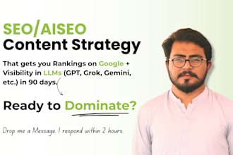 develop SEO, GEO content strategy for your website to grow on google, llms