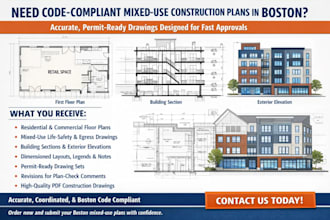 provide code compliant mixed use construction plans in boston
