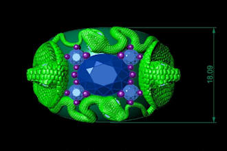 costume 3d jewelry design ring, pendant, earring, for 3d modeling and printing