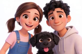 3d pixar style ai cartoon character