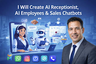 create ai receptionist, ai employees, ai sales assistant and chatbots