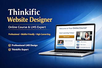 professional thinkific website design, custom course platforms