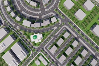 innovate 2d to 3d urban town plan,architecture master plan,site property mapping