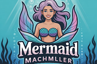 do esport mermaid mascot logo with t shirt design