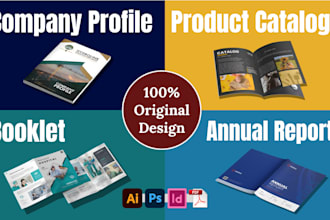 design professional company profile, product catalog, booklet and annual report