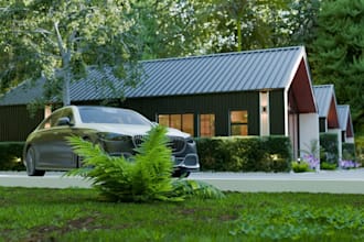 remodel 3d architecture exterior building, barnhouse design,farm house rendering