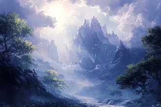 draw fantasy, post apocalyptic, background or concept art